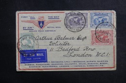 AUSTRALIE - Enveloppe 1er Vol Sydney / Londres En 1931, Affranchissement Plaisant - L 42223 - Brieven En Documenten