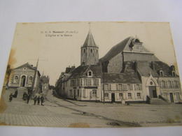 C.P.A.- Samer (62) - L'Eglise Et La Mairie - Café De La Place - Charcuterie Magniez - 1910 - SUP (CO 15) - Samer