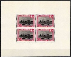Belgian Congo Belge ** SHEET NATIONAL PARCS-1937-MNH-BLOC 1 Parcs Nationaux-1937-NSC-PF - Unused Stamps