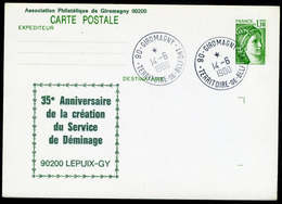 Type Sabine 1,10f - Cachet De Giromagny (90) 1980 - Overprinter Postcards (before 1995)