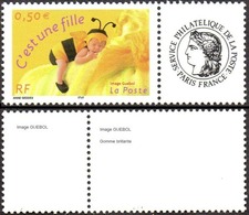 France Personnalisé N° 3634 A ** C'est Une Fille - Logo Cérès Gomme Brillante - Unused Stamps