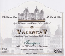 ANCIENNE ETIQUETTE VIN BLANC SAUVIGNON  - VALENCAY - CUVEE PRESTIGE  MEUSNE - - Kastelen