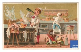 Chromo Dorée Madère Sauce Cuisine Cuisinier Gastronomie Homard Poisson French Gastronomy Victorian Trade Card A25-28 - Tee & Kaffee