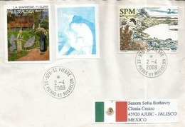 Belle Lettre De St Pierre Adressée Au Mexique, Avec Timbre à Date Arrivée Au Verso De L Enveloppe - Storia Postale