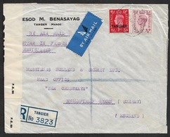 1940 - B.P.O TANGIER / GB Mixed Franking - Censored Registered Airmail To GB - Scarce - Oficinas En  Marruecos / Tanger : (...-1958