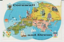 Postcard - Map - Cornwall And Devon, Card No...2dc951  - Unused Very Good - Zonder Classificatie