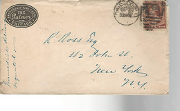 52813 ) USA Chicago Postmark Duplex 1886 - Lettres & Documents