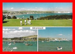 CPSM/gf SWANAGE (Angleterre)  View From The Downs. Multivues...J681 - Swanage
