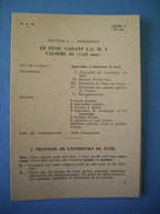 FICHE FCB / TTA 140 / FUSIL GARANT US M1 / ENTRETIEN DE L'ARME / 1956 - Frankrijk