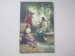 JESUS WITH MARY AND MARTHA - Prof. Zatzka Pinx. - Zatzka