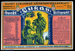 BUDAPEST 1915. Ca. Szent Lukács Gyógyfürdő, Reklám Cédula - Non Classés
