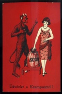 KRAMPUSZ Régi Képeslap,  1935  /  KRAMPUS Vintage Pic. P.card 1935 - Nieuwjaar