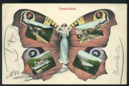 TUSNÁDFÜRDŐ 1910. Art Nouveu , Lepkés Képeslap / TUSNÁDFÜRDŐ 1910 Art Nouveau Butterfly Postcard - Hungría