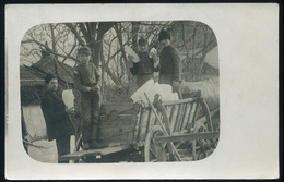 KOCSÉR 1917. Jégszállító Lovaskocsi , érdekes Fotós Képeslap  /  Ice Transport Carriage, Interesting Photo Vintage Pic.  - Hongarije