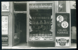 SOROKSÁR 1930. Ca. Cukorka, Bonbon , Sütemények üzlet érdekes , Fotós Képeslap Fotó : Temler és Balogh  /  Sweets  Store - Andere & Zonder Classificatie