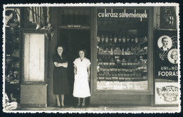 SOROKSÁR 1930. Ca. Cukorka, Bonbon , Sütemények üzlet érdekes , Fotós Képeslap Fotó : Temler és Balogh  /  Sweets  Store - Other & Unclassified