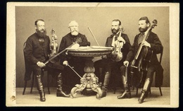 TEMESVÁR 1865. Ca. Suppan Károly : Vonós Négyes, Igen Ritka és Szép Visit Fotó  /  Károly Suppan: String Quartet Very Ra - Autres & Non Classés