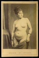 1880. Cca. Akt Cabinet Fotó  /  Nude Vintage Cabinet Photo - Andere & Zonder Classificatie