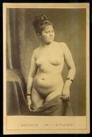 1880. Cca. Akt Cabinet Fotó  /  Nude Vintage Cabinet Photo - Other & Unclassified