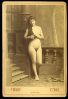 1880. Cca. Akt Cabinet Fotó  /  Nude Vintage Cabinet Photo - Andere & Zonder Classificatie
