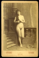 1880. Cca. Akt Cabinet Fotó  /  Nude Vintage Cabinet Photo - Other & Unclassified