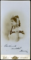 LIPTÓSZENTMIKLÓS 1890. Ca. Král Gusztáv, Színésznő , Dedikált  Cabinet Fotó  /  Actress Dedicated Vintage Cabinet Photo - Altri & Non Classificati