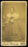 VÁLI Mari 1840-1915. Író, Jókai Unokahuga Visit Fotó 1863!  /  Mari Váli Writer Niece Of Jókai Visit Photo - Autres & Non Classés