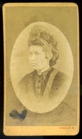 PEST 1870. Ca. Agnelly Béla : Hölgy Visit Fotó  /  Béla Agnelly: Lady  Visit Photo - Autres & Non Classés