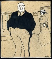 1920-30. Ca. Akvarell , Tusrajz  Sign : Kónya 18*18 Cm " Az Idő Pénz" 23*21 Cm - Non Classés