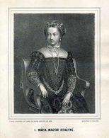 1853. Mária Magyar Királyné Litográfia, Rohn. Képméret 20*16 Cm - Prenten & Gravure