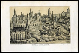 BUDA 1497-ben, Litográfia, Képméret : 17*11 Cm - Prenten & Gravure