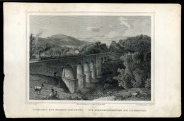 Rohbock, Ludwig: Vaspályai Híd Pozsony Mellett. Acélmetszet. 1856 - Prenten & Gravure