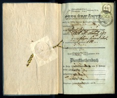 NYÍRBÁTOR 1856. Cselédkönyv , Okmánybélyeggel - Covers & Documents