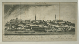 Buda Látképe 1780. Rézmetszet, Paszpartuban ,. Mayer - P. Westermeyer ,képméret 38*20cm  /  Town View Of Buda Copper Etc - Prints & Engravings