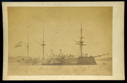 1890. Cca K.u.K. Haditengerészet, Hadihajók, Régi Cabinet Fotó  /  KuK NAVY Battleships Vintage Cabinet Photo - Andere & Zonder Classificatie