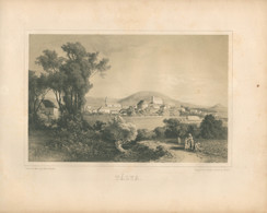 TÁLYA , Kőnyomatos Látkép, 1867. Keleti Gusztáv, Képméret 25*16cm  /  Litho Town View By Gusztáv Keleti - Unclassified