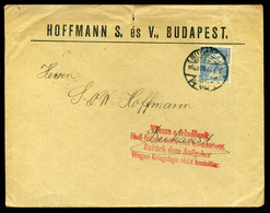 BUDAPEST  1916. Levél Romániába Küldve, "Hadi Helyzet Miatt Nem Továbbítható"  Bélyegzéssel Visszaküldve - Gebruikt