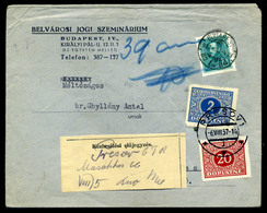 BUDAPEST 1937. Levél Csehszlovákiába Küldve, Portózva - Lettres & Documents