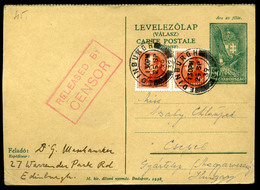 1939. EDINBURGH , Díjjegyes Válaszlap , Arcképek 2*5f -rel Csepelre Küldve, Ritka Darab!  /  Stationery Reply Card Portr - Lettres & Documents