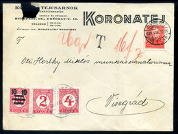 BUDAPEST 1934. Céges Levél Arcképek 20f Visegrádra Küldve, Vegyes Portózással - Lettres & Documents