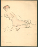 ARTHUR Paunzen 1890-1940. Akt, Grafika, Akvarell , Szignós. 34*24 Cm  /  Nude Graphics Signed - Prenten & Gravure