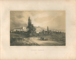 SÁROSPATAK , Kőnyomatos Látkép, 1867. Keleti Gusztáv, Képméret 25*16cm  /  Litho Town View By Gusztáv Keleti - Zonder Classificatie