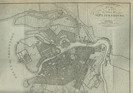 Plan De La Ville De Saint Petersbourg (Map Of The Saint Petersburg), 1802, 45.1 X 39.5 Cm - Prenten & Gravure