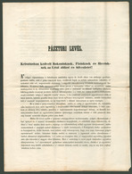 Pásztori Levél 1848. A Magyarhoni Kath. Püspöki Kar Pásztori Levele. Pest, 1848. Október 25. 3 Oldalas. Érdekes! - Unclassified