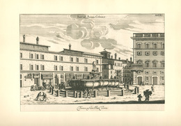 Roma Piazza Colonna Szép Rézmetszet , XVIII Sz  Képméret 32*23 Cm  /  Nice Copper Etching - Prints & Engravings