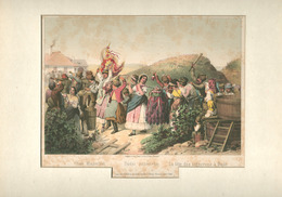 Budai Szüret-tor , Litográfia Pesth, 1855. Hermann Geibel , Paszpartuban ( Rozsdafoltos Kicsit ) Képméret 28*19 Cm  /  B - Lithografieën