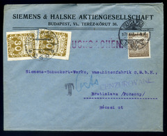 BUDAPEST 1921. Céges Levél Csehszlovákiába Küldve, Portózva  /  Corp Letter To Czechoslovakia Postage Due - Lettres & Documents