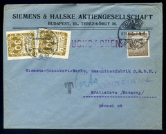 BUDAPEST 1921. Céges Levél Csehszlovákiába Küldve, Portózva  /  Corp Letter To Czechoslovakia Postage Due - Covers & Documents