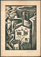 MOLNÁR C. PÁL Olasz Város, Szignós Fametszet  ,képméret 27*19 Cm  /  Italian City Signed Xylograph - Zonder Classificatie