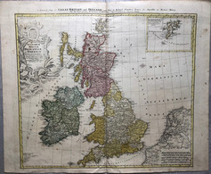 Homann, Johann Baptist (1663-1724): Nagy-Britannia és Írország Térképe, Nürnberg, 1749 . 60*50 Cm Ca. Jó állapotban  / - Estampes & Gravures